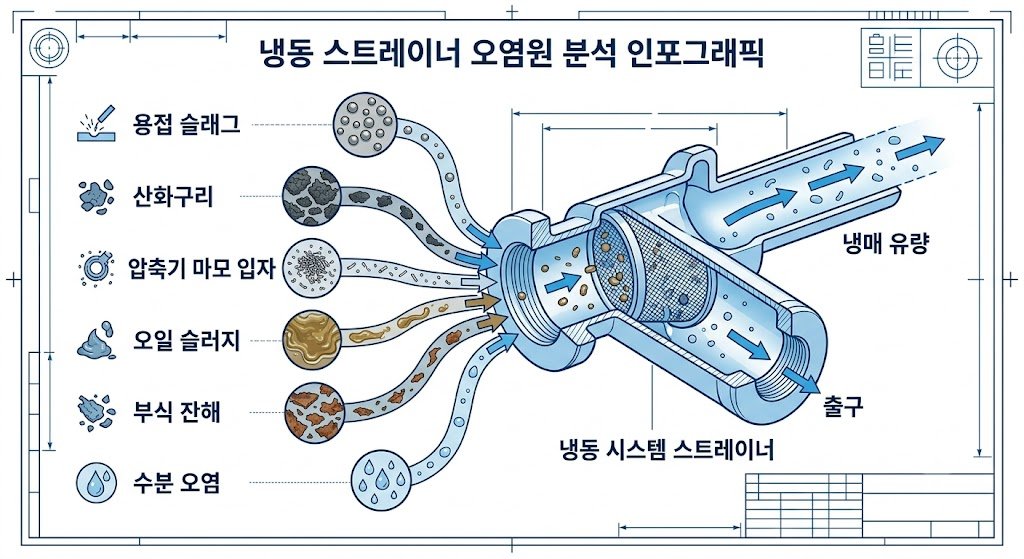 스트레이너 메쉬망 오염 원인