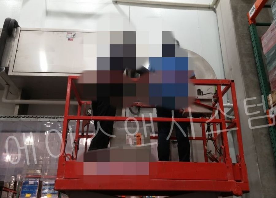 산업용 에어도어 설치 모습