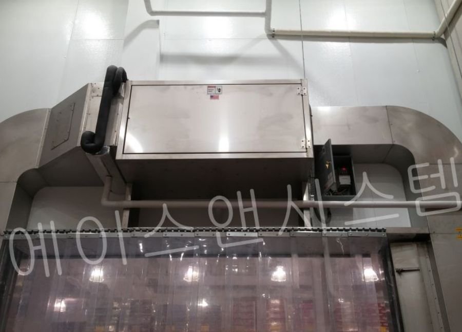 산업용 에어도어 설치 완료 모습