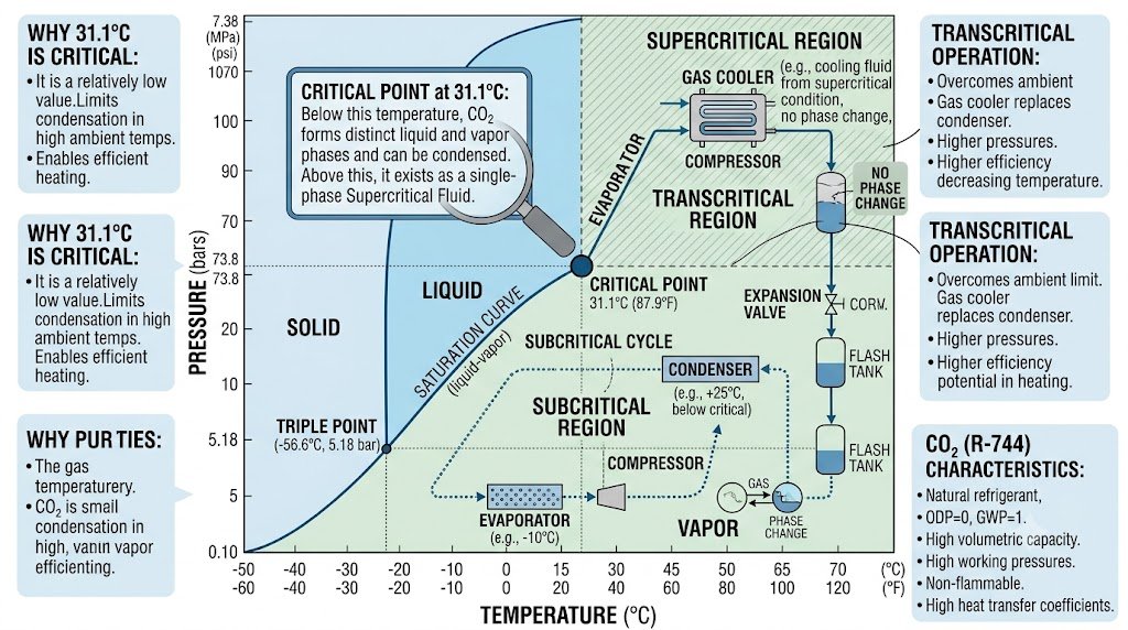 CO₂ 냉매의 초임계 영역
