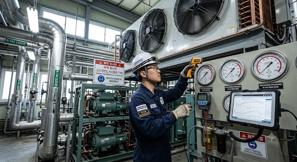 CO₂ 냉동기 고압 점검